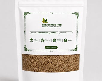 Organic Carom Seeds (Ajwain) | Aromatic Ayurvedic Spice For Tea, Cooking | Bishops Weed (Trachyspermum ammi)