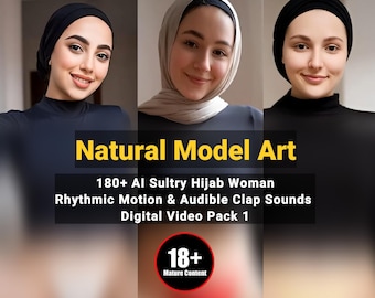 AI Sultry Hijab Woman - Rhythmic Motion Video Pack 1 – Sensual Modest Digital Art (18+) -