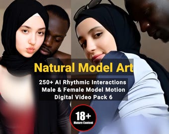 AI Duo Art - Hijab, interactions rythmiques entre modèles féminins et masculins - Pack de 6 vidéos animées (18+)