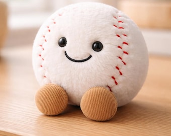 Peluche inspirado en el béisbol: suave peluche, decoración para la habitación infantil, regalo para niños.