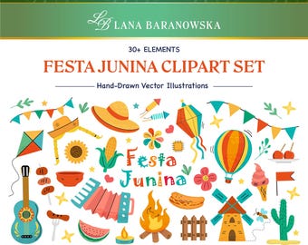 Festa Junina Handgetekende Vector PNG SVG EPS
