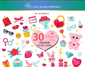 Romantische liefdesstickers, handgetekende vectorafbeeldingen in PNG-, SVG- en EPS-formaat.