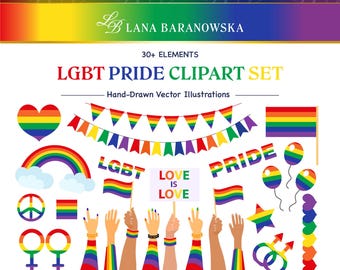 LGBT-trots handgetekende vector PNG SVG eps