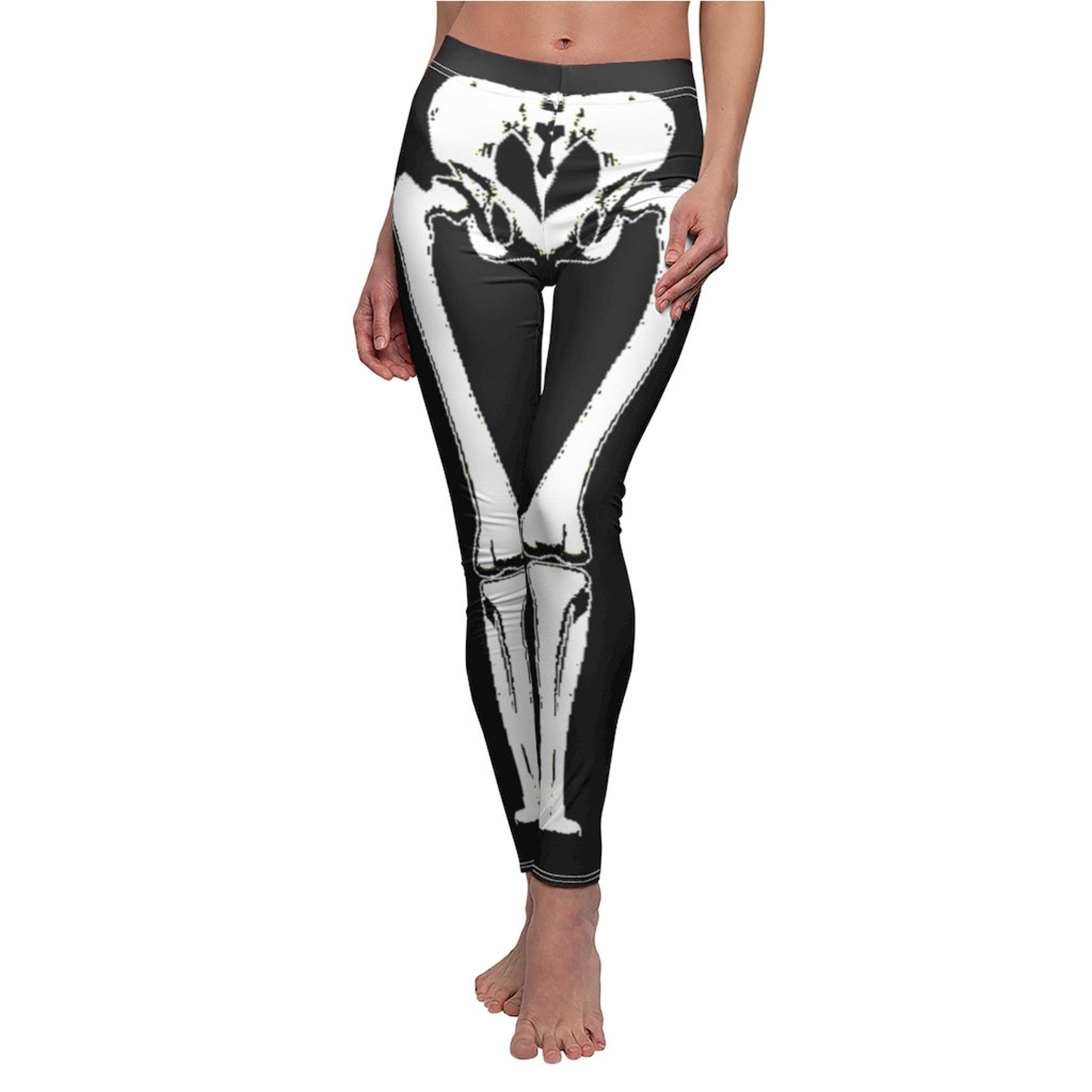 Women's Fun HALLOWEEN Skeleton Legs Casual Leggings Yoga Etsy