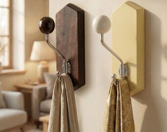 Magnetic Beech Wood Hook: Minimalist Scandinavian Entryway Key Holder