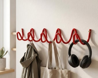 Bunte gewellte Metallgarderobe, moderne Eingangs-Organisator-Haken
