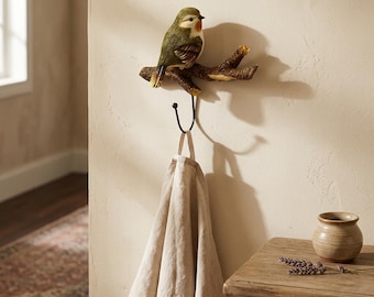 Bird Wall Hook, Rustic Branch Decor, Nature Inspired Organizer, Farmhouse Entryway Rack