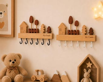 Wooden Key Holder, Decorative Entryway Hooks, Cozy Wall Organizer for Home