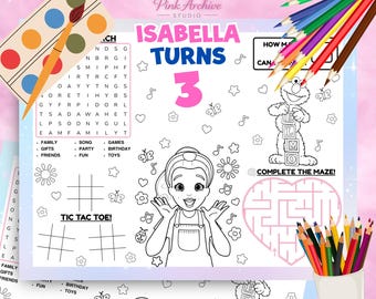 Ms Rachel Placemat Kids Birthday Party Activity Sheet ra1