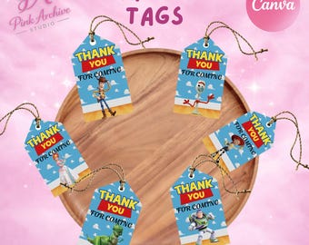 Toy Story-bedankkaartjes Verjaardagslabels voor kinderen ts1