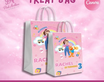 Étiquette de sac à friandises Mme Rachel Cadeau d'anniversaire pour enfants mr1