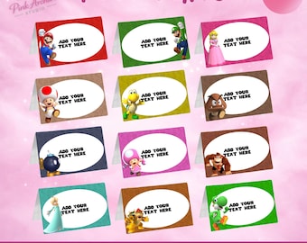 12 Super Mario Food Tent Décoration d'anniversaire pour enfants ma1