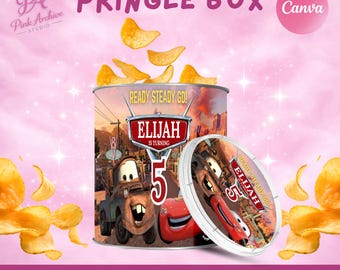 Cars Pringle Can Label Kids Birthday Party Favor ca1
