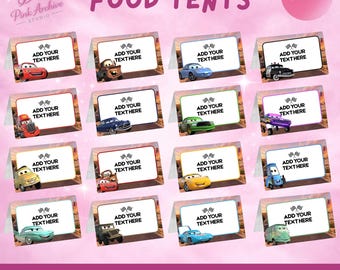 16 Cars Food Tent Kids Birthday Party Decor ca1