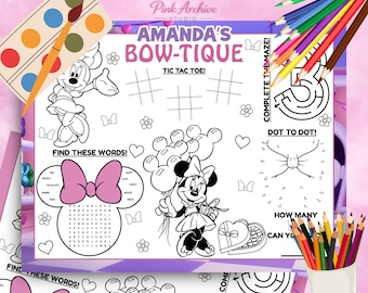 Minnie Bow-tique placemat Minnie Mouse activiteitenlaken mm1