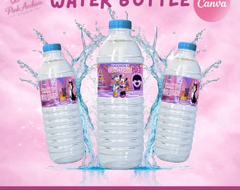 Minnie Mouse Bow-tique Water Bottle Label Kids Birthday Party Favor mb1
