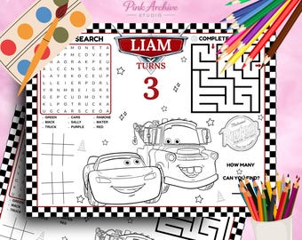 Cars Geburtstags-Tischset Lightning McQueen Tischset ca1