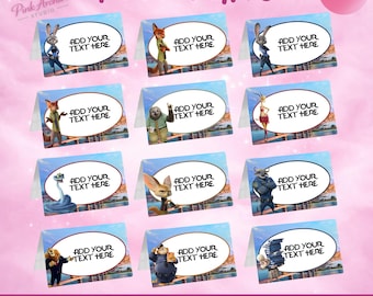 12 Zootopia Food Tent Kids Birthday Party Decor zo1