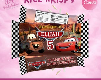 Autos Rice Krispy Label Kindergeburtstag Mitbringsel ca1