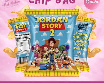 Toy Story Chip Bag Label Kids Birthday Party Favor ts1