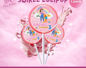 Ms Rachel Swirll Lolipop Label Cadeau d'anniversaire pour enfants mr1