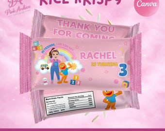 Cadeau d'anniversaire pour enfants étiquette Mme Rachel Rice Krispies mr1