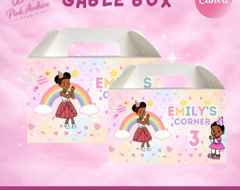 Gracei's Corner Gable Box Label Kids Birthday Party Favor gr1