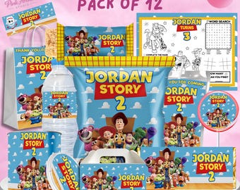 Zestaw upominków na przyjęcie Toy Story, dekoracje urodzinowe dla dzieci ts1
