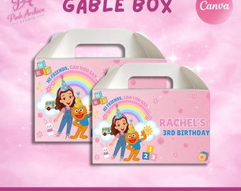 Ms Rachel Gabel Box Label Kids Birthday Party Favor mr1
