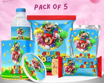 Super Mario Gastgeschenk Kindergeburtstag Dekor ma1