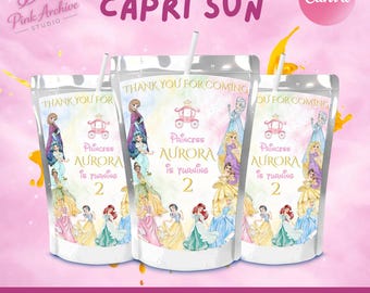 Disney Princesss Capri Sun Label Kids Birthday Party Favor pr1