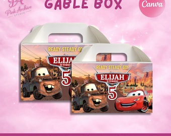 Cars Gable Box Label Kids Birthday Party Favor ca1