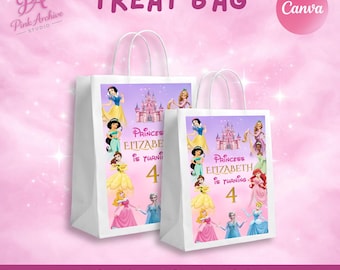 Princess Treat Bag label Kids Birthday Party Favors pr1