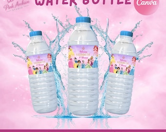 Étiquette de bouteille d'eau princesses Cadeaux d'anniversaire pour enfants pr1