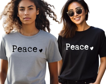 Peace Shirt, Peace Sign T-Shirt, Retro Peace Tee, Hippie Style Shirt, Positive Vibes Shirt, Graphic Peace Tee, Boho Aesthetic Shirt