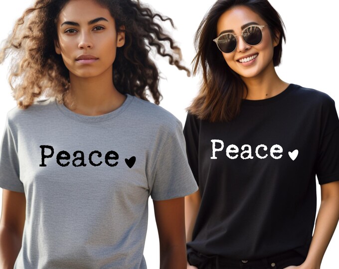 Peace Shirt, Peace Sign T-Shirt, Retro Peace Tee, Hippie Style Shirt, Positive Vibes Shirt, Graphic Peace Tee, Boho Aesthetic Shirt