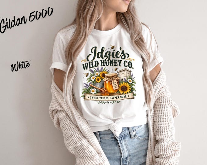 Idgie’s Wild Honey Co. T-Shirt | Vintage Honey Bee Shirt | Wildflower Bee Graphic Tee | Cottagecore Nature Shirt | Rustic Southern Tee