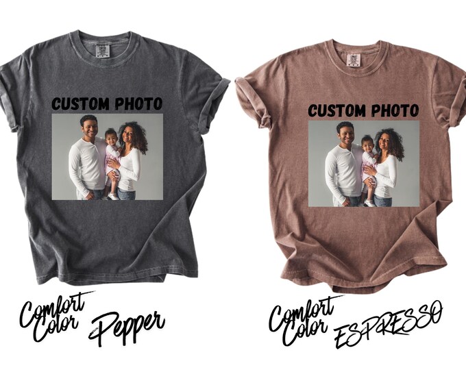 Custom Photo Shirt, Personalized T-Shirt, Custom Picture Tshirt, Your Photo Shirt, Family Picture Tee, Logo Image Shirts Gift