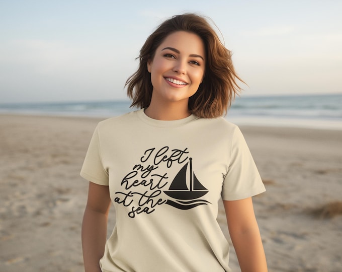 I Left My Heart at the Sea Shirt | Beach Lover Tee | Ocean Lover Gift | Coastal Vacation Shirt | Summer Beach | Seaside Travel Shirt