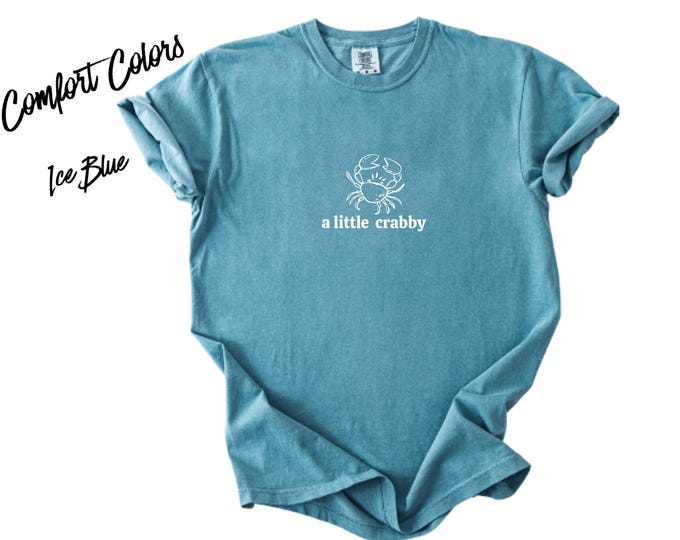 A Little Crabby Shirt | Funny Crab Tee | Cute Beach Graphic Shirt | Coastal Summer T-Shirt | Funny Ocean Lover Tee | Seafood Pun Shirt Gift