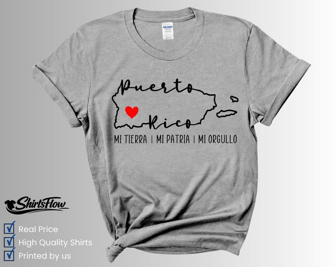 Puerto Rico Map Shirt, Boricua Pride Tee, Island Heritage Apparel