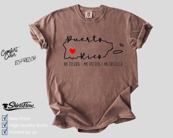 Comfort Colors Puerto Rico Map Shirt, Boricua Pride Tee, Island Heritage Apparel