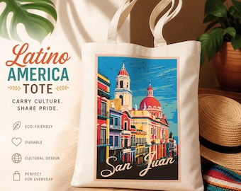 Latin America View Tote Bag | Latino Pride Canvas Tote | Hispanic Heritage Gift Bag | Latin Culture Shopping Tote | Travel Souvenir Bag