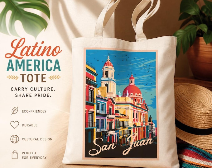 Latin America View Tote Bag | Latino Pride Canvas Tote | Hispanic Heritage Gift Bag | Latin Culture Shopping Tote | Travel Souvenir Bag