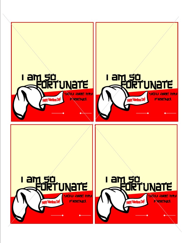 Printable Instant Download Fortune Cookie Valentine Label Tag Etsy