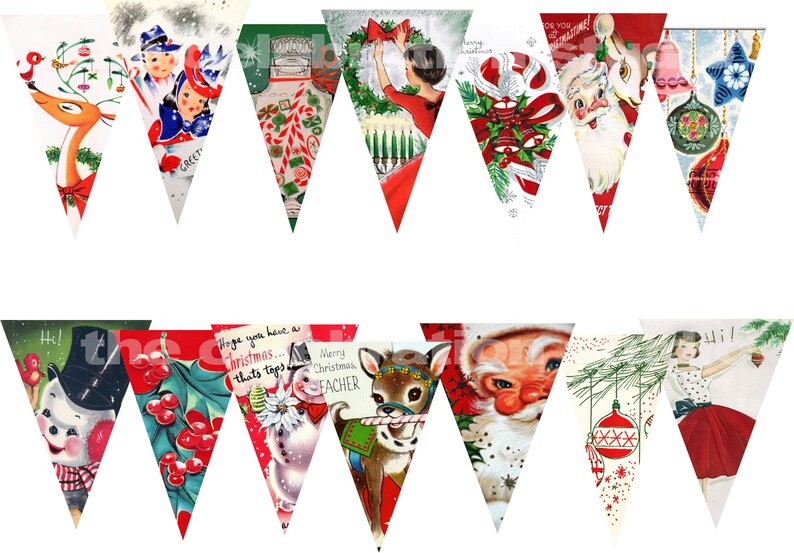 Vintage Christmas Banner - Etsy Canada