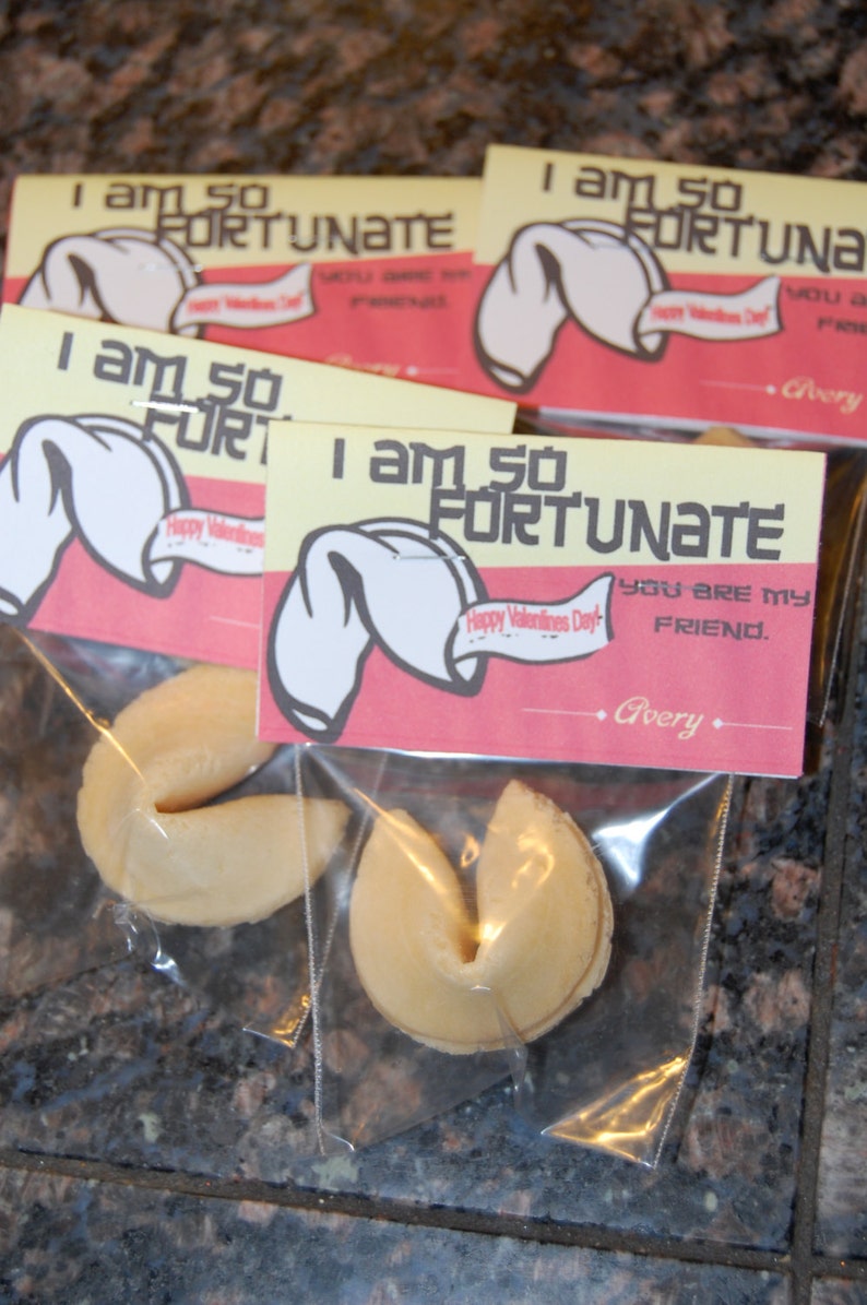 Printable Instant Download Fortune Cookie Valentine Label Tag | Etsy
