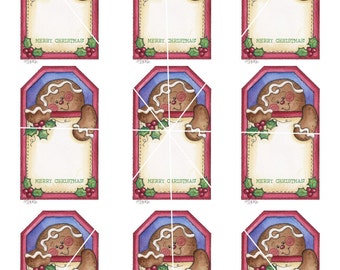 Printable Christmas Gingerbread House Decorating Party Labels Tags Assortment