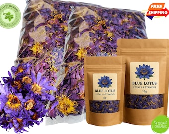 1 kg biologische gedroogde blauwe lotusbloemen (Nymphaea Caerulea) - Egyptische bloemen