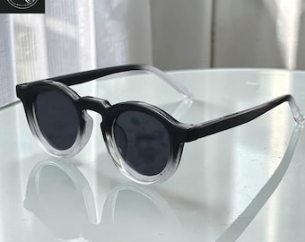 Retro Punk Round Frame Men Women Sunglasses - Beach Round UV Resistant Shades